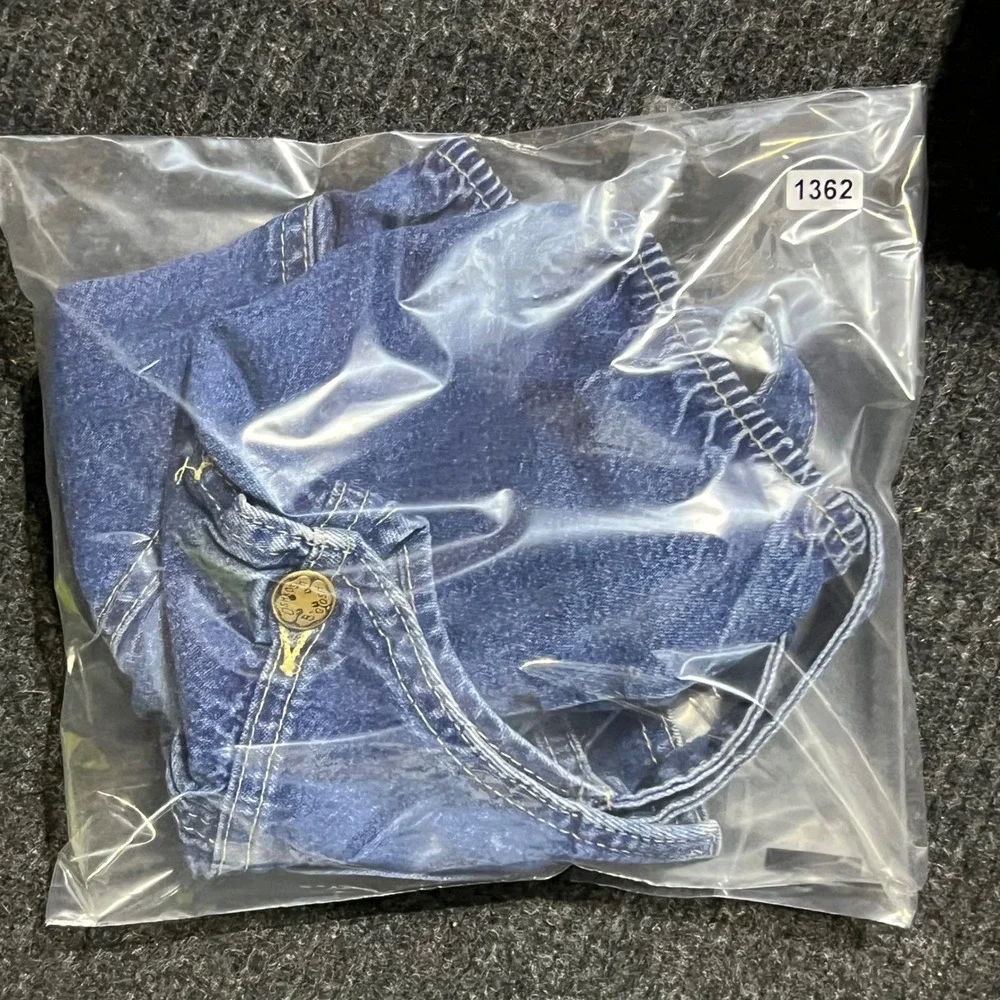 Vintage OshKosh BGosh Denim Bubble Overalls Kids 24M Blue Shortalls Romper 90s